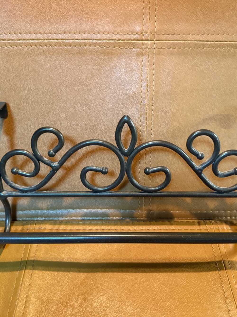 Princess House Black Decorative Metal Wall Shelf with Scrollwork
